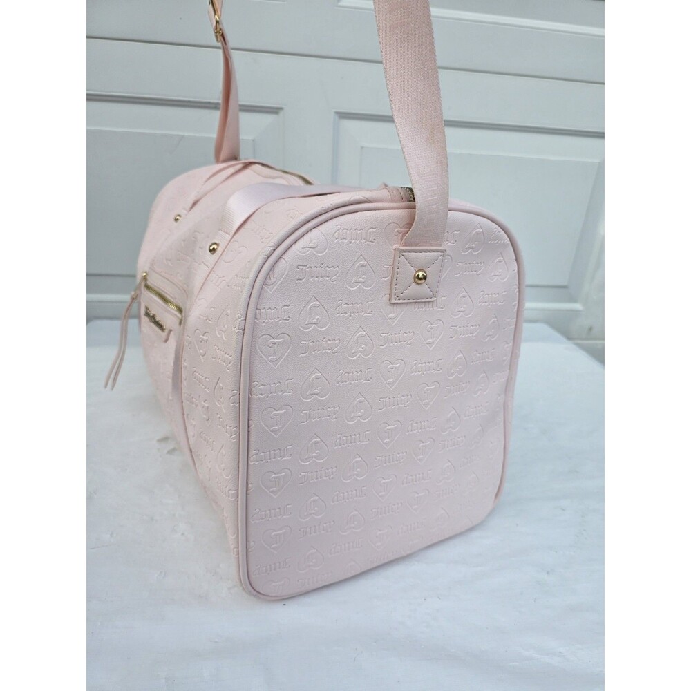Juicy Couture Pink Weekender Duffle Bag Rosie Embossed Logo Travel READ